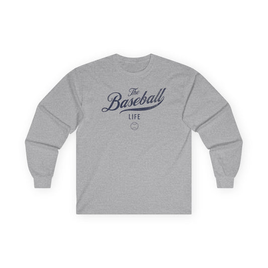 The Baseball Life Long Sleeve T-Shirt_Navy Print