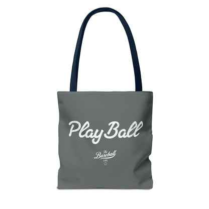 Play Ball Tote Bag_Dark Gray with White Print