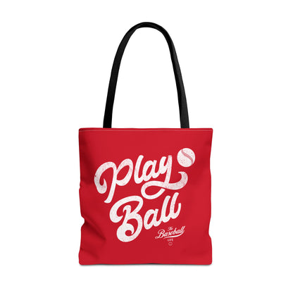 Play Ball Script Tote Bag