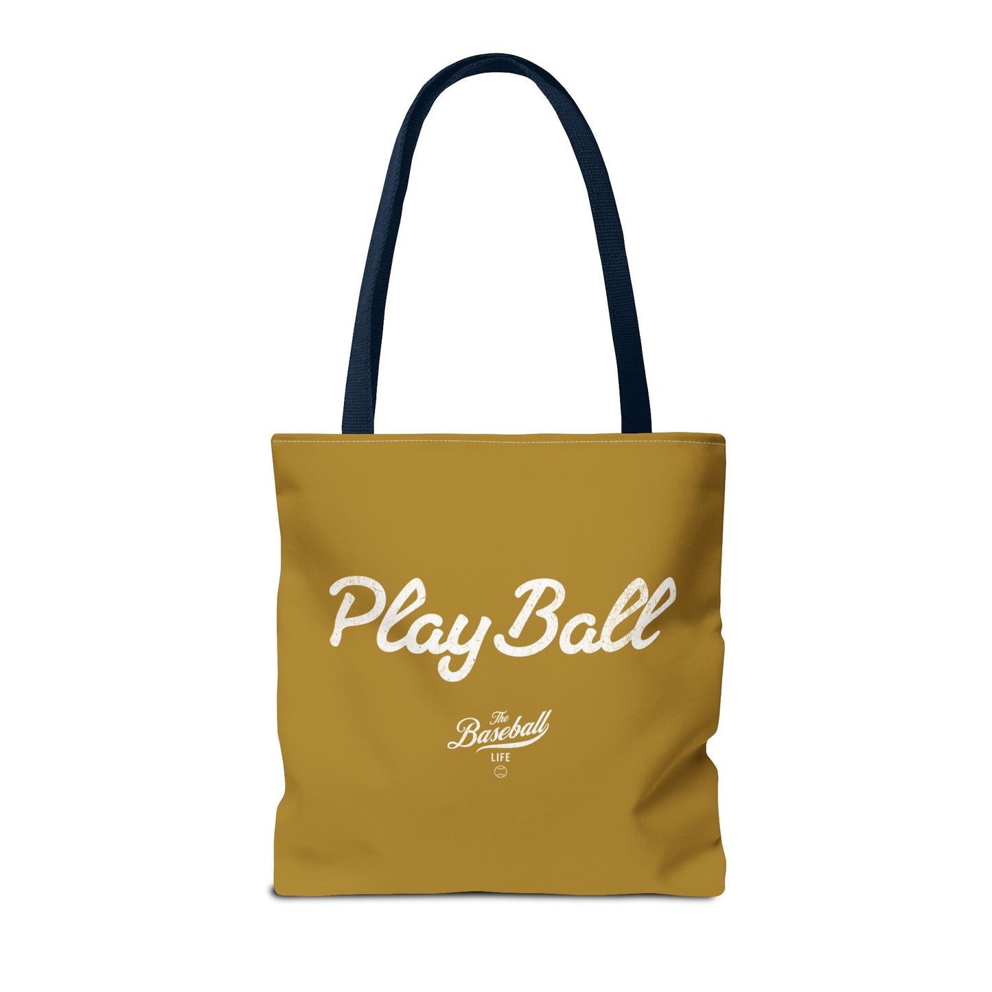 Play Ball Tote Bag_Old Gold with White Print
