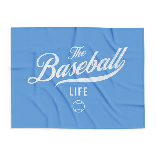 Fleece Blanket_Carolina Blue w White Print