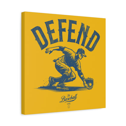 Defend Infielder Wall Art Canvas_Yellow Gold
