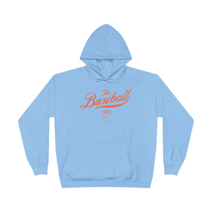 The Baseball Life Hoodie w/Grommets_Orange Print