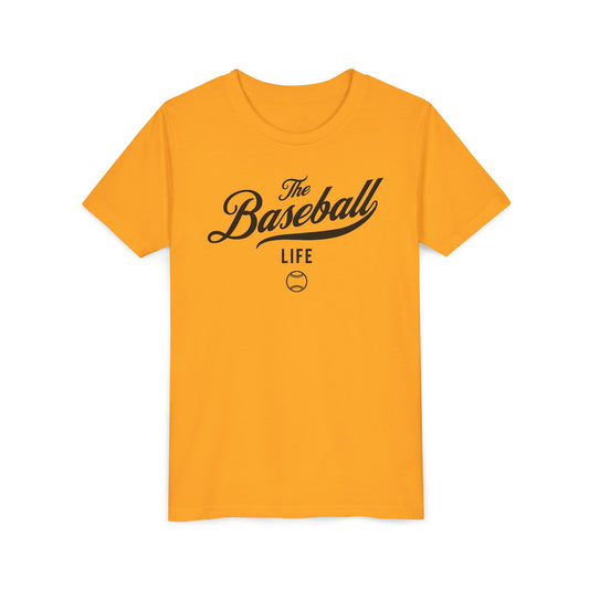 Youth The Baseball Life Classic Script T-Shirt_Black Print