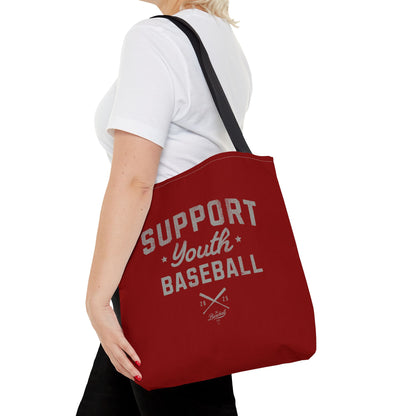 Support Youth Baseball Tote Bag_Maroon