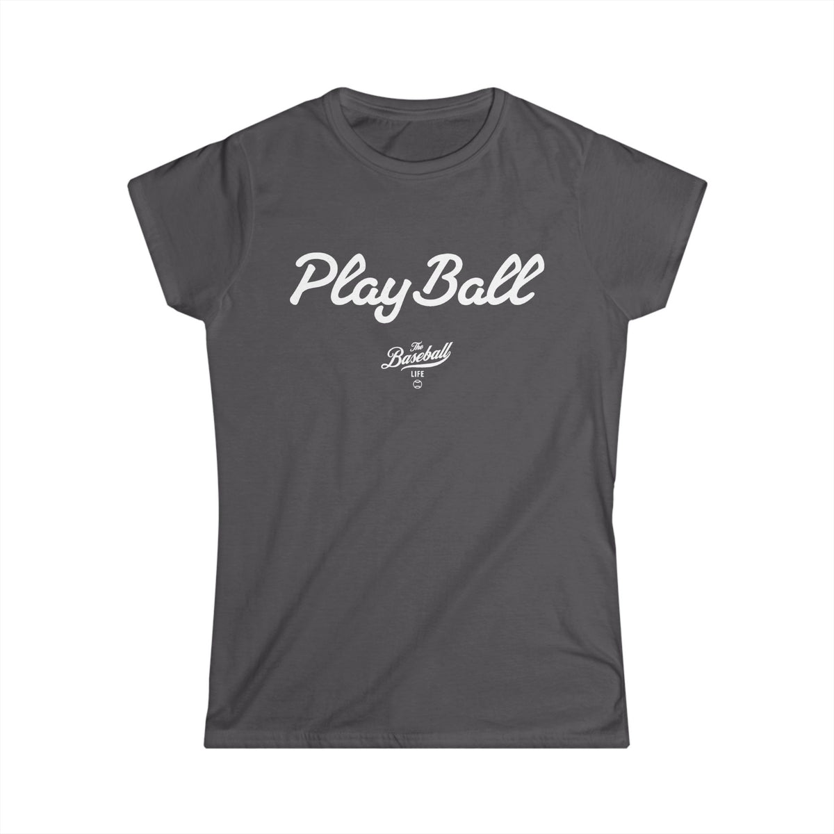 Play Ball Women's Baseball T-Shirt - White Print