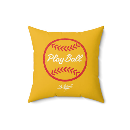 Accent Pillow_Play Ball Graphic Baseball_Yellow Gold