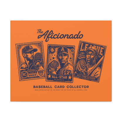 The Aficionado Baseball Card Collector Wall Art Canvas_Orange