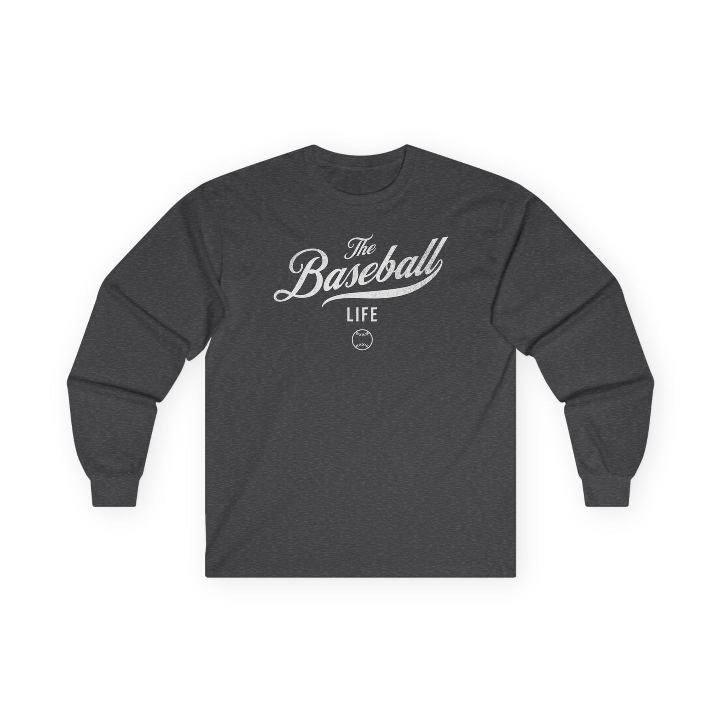 The Baseball Life Long Sleeve T-Shirt_White Print