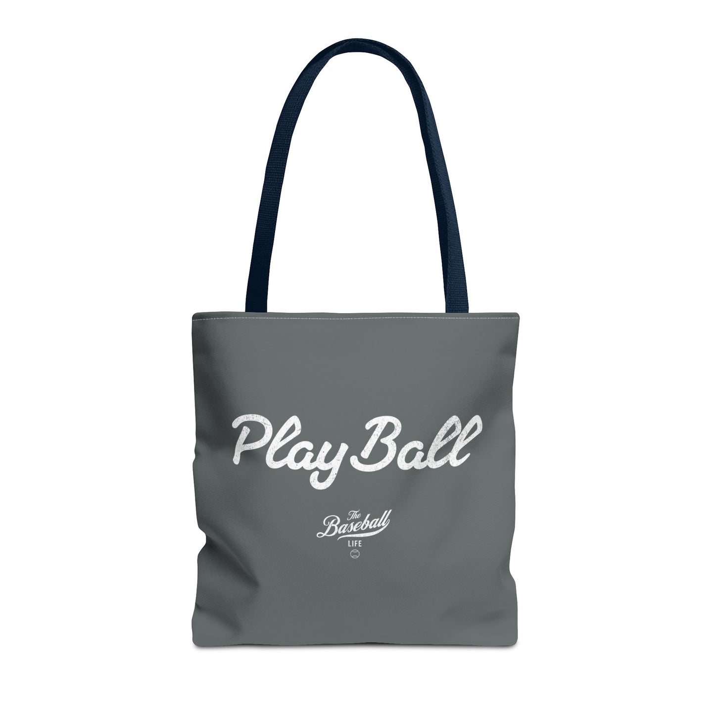 Play Ball Tote Bag_Dark Gray with White Print