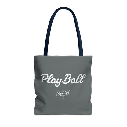 Play Ball Tote Bag_Dark Gray with White Print