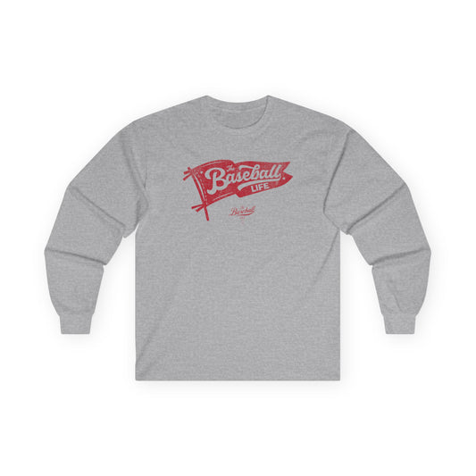 Classic Pennant_Red Print Long-Sleeve