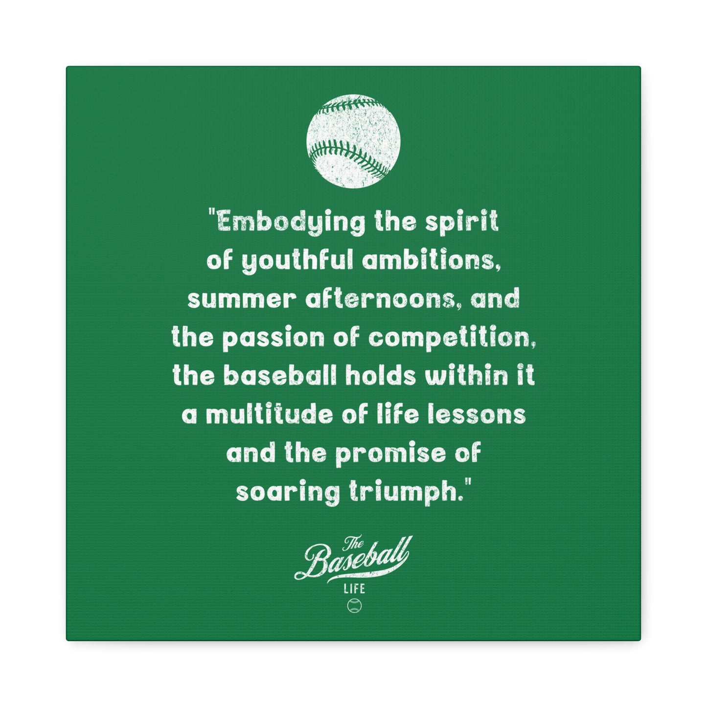 The Baseball Life "Verse" Wall Art Canvas_Green