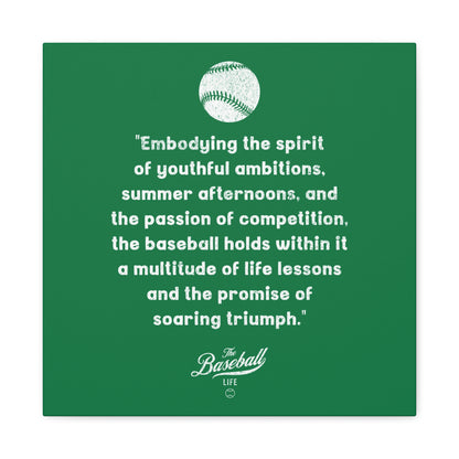 The Baseball Life "Verse" Wall Art Canvas_Green