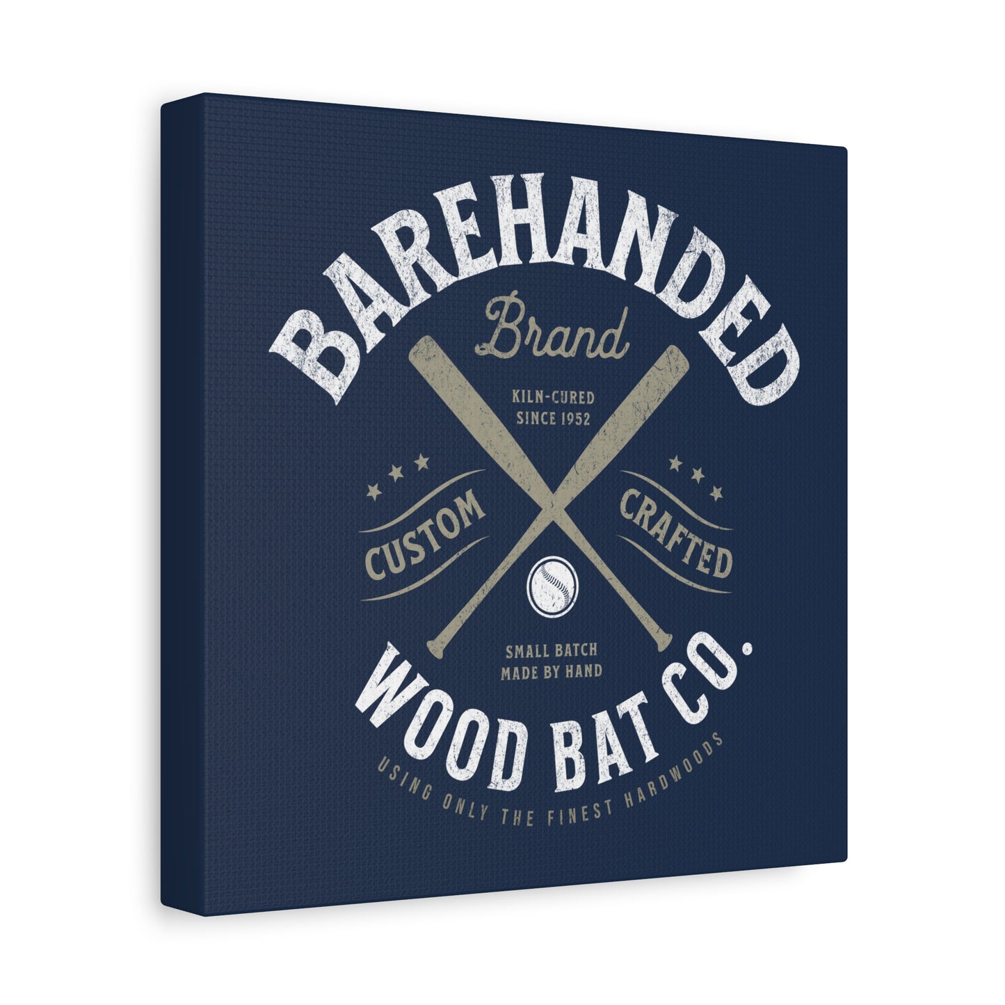Barehanded Wood Bat Co. Wall Art Canvas_Navy