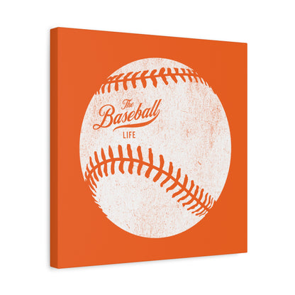 Weathered Baseball Wall Art Canvas_Orange