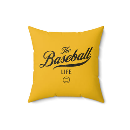 The Baseball Life Accent Pillow_Yellow Gold w Black Print