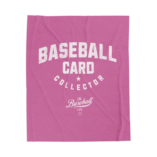 Velveteen Plush Blanket_Baseball Card Collector_Bubblegum Pink