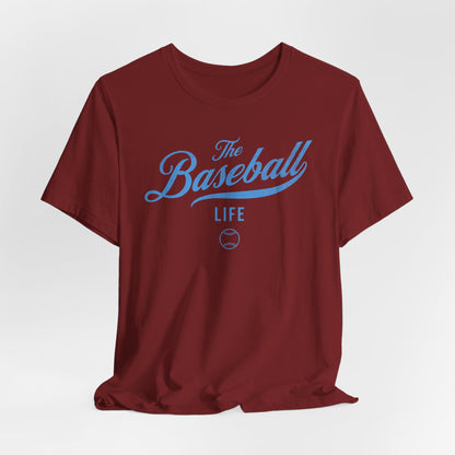 The Baseball Life Classic Script T-Shirt_Carolina Blue Print