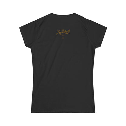 The Baseball Life Classic Script Tee_Women's_Old Gold Print
