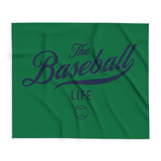 Fleece Blanket_Green w Navy Print