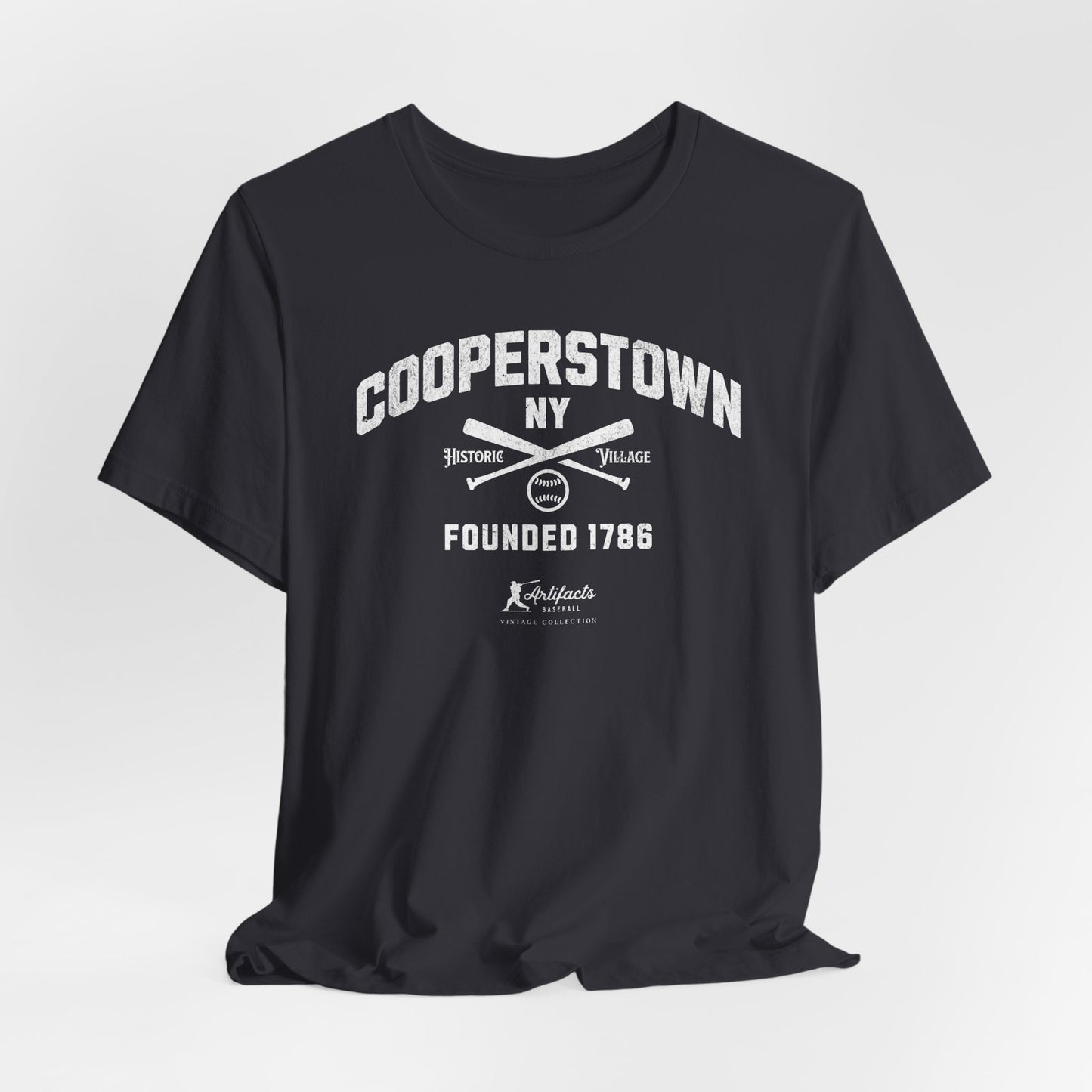Cooperstown NY White Print_Artifacts Baseball Collection T-Shirt