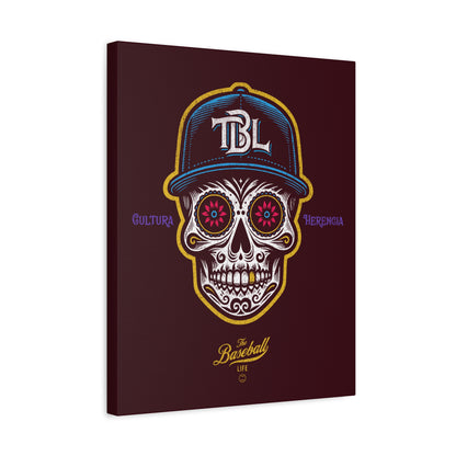 Beisbol Sugar Skull Series_Player 1 Wall Art Canvas_Coffee