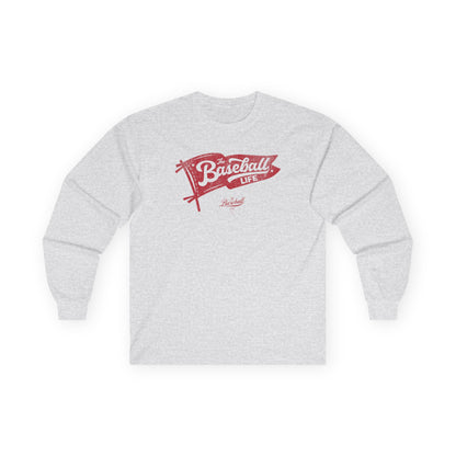 Classic Pennant_Red Print Long-Sleeve