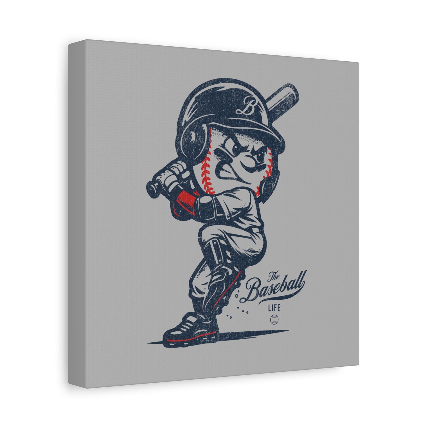 Mr. Baseball Mascot Batting Wall Art Canvas