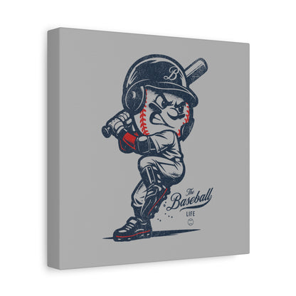 Mr. Baseball Mascot Batting Wall Art Canvas