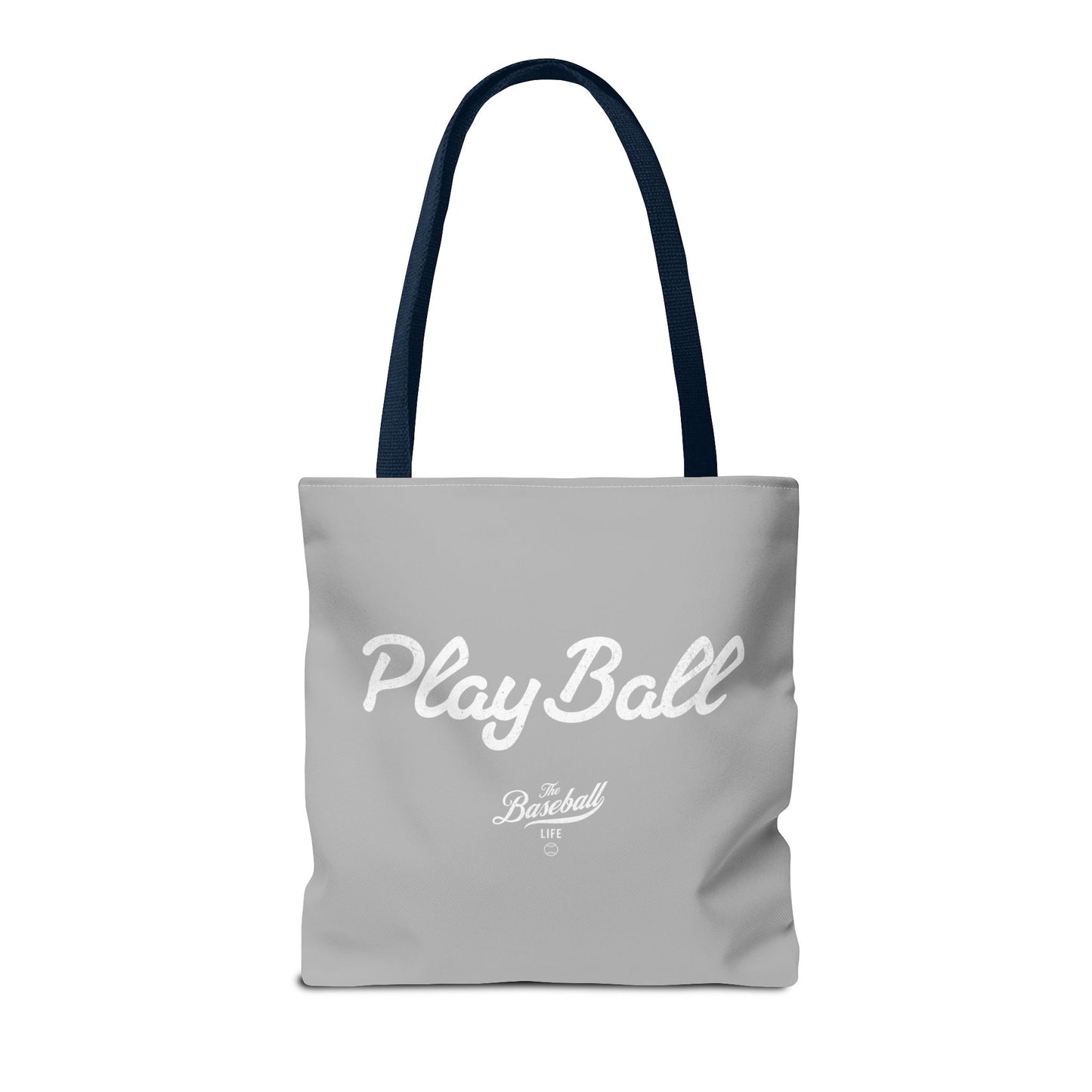 Play Ball Tote Bag_Light Gray with White Print