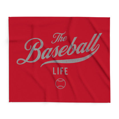 Fleece Blanket_Red w Silver Gray Print