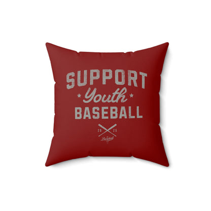 Accent Pillow_Support Youth Baseball_Maroon