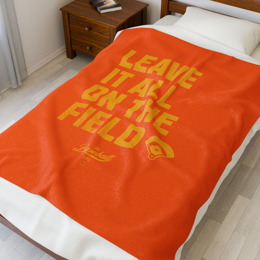 Velveteen Plush Blanket_Leave It All On The Field_Orange