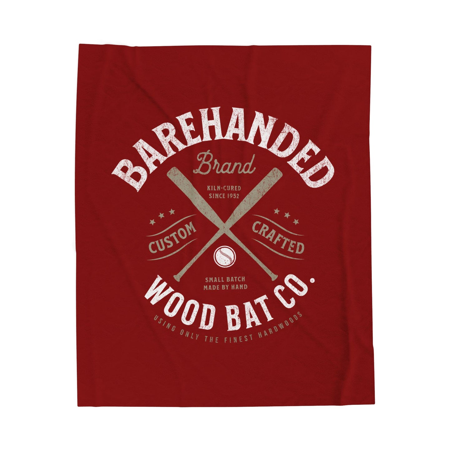 Velveteen Plush Blanket_Barehanded Wood Bat Co._Maroon