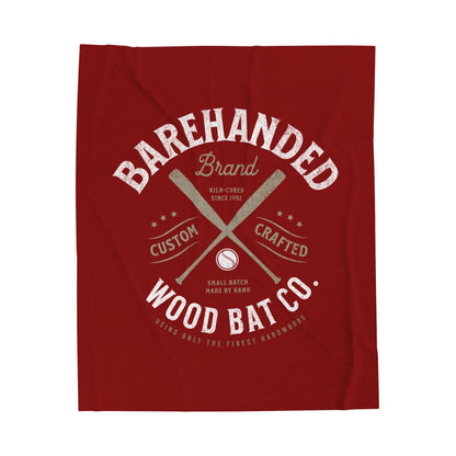 Velveteen Plush Blanket_Barehanded Wood Bat Co._Maroon