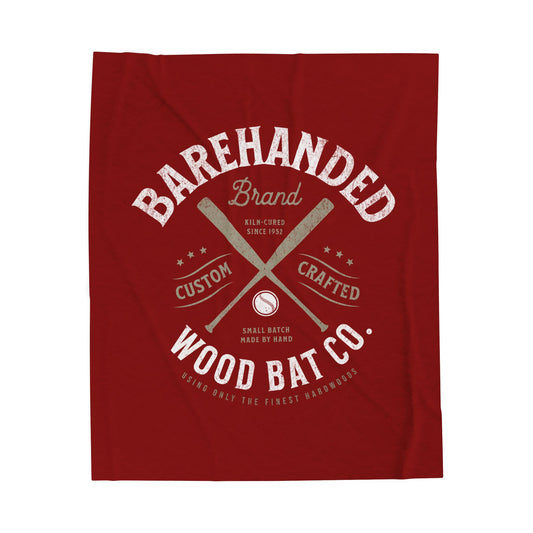 Velveteen Plush Blanket_Barehanded Wood Bat Co._Maroon