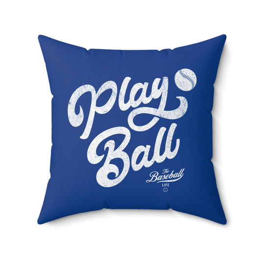 Accent Pillow_Play Ball Script_Royal Blue