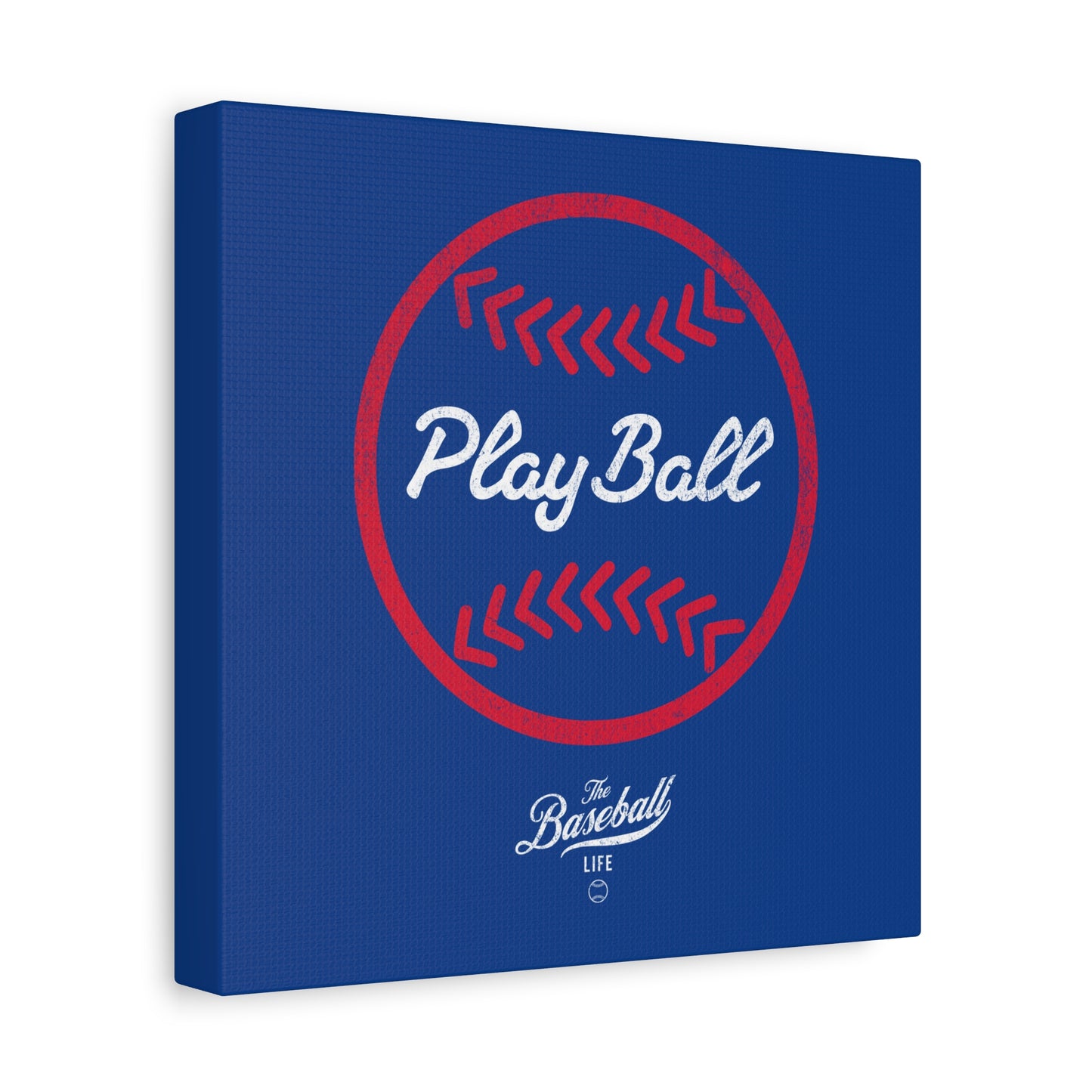 Play Ball Graphic Baseball Wall Art Canvas_Royal Blue