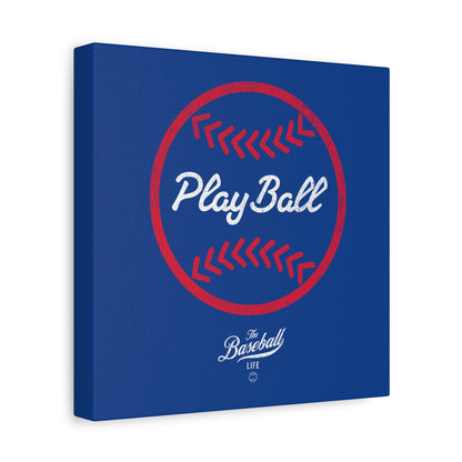 Play Ball Graphic Baseball Wall Art Canvas_Royal Blue
