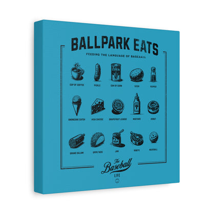 Ballpark Eats_Feeding the Language of Baseball Wall Art Canvas_Aqua