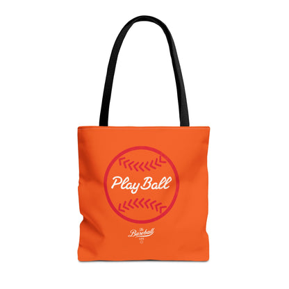 Baseball Icon Play Ball Tote Bag_Orange