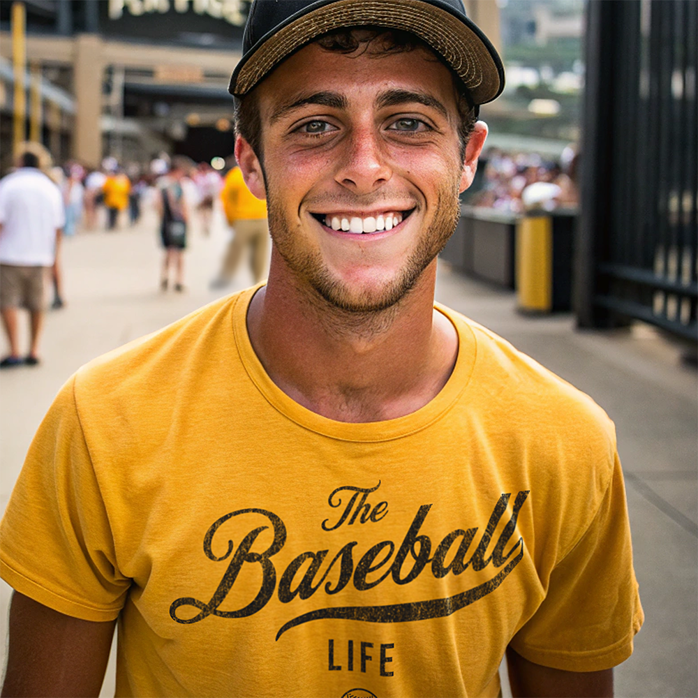 The Baseball Life Classic Script T-Shirt_Black Print