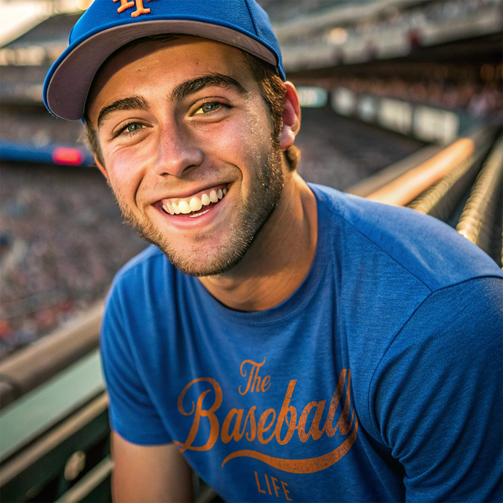 The Baseball Life Classic Script T-Shirt_Orange Print