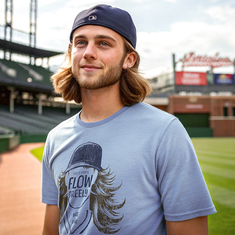 Flow Freely Baseball Hair T-Shirt