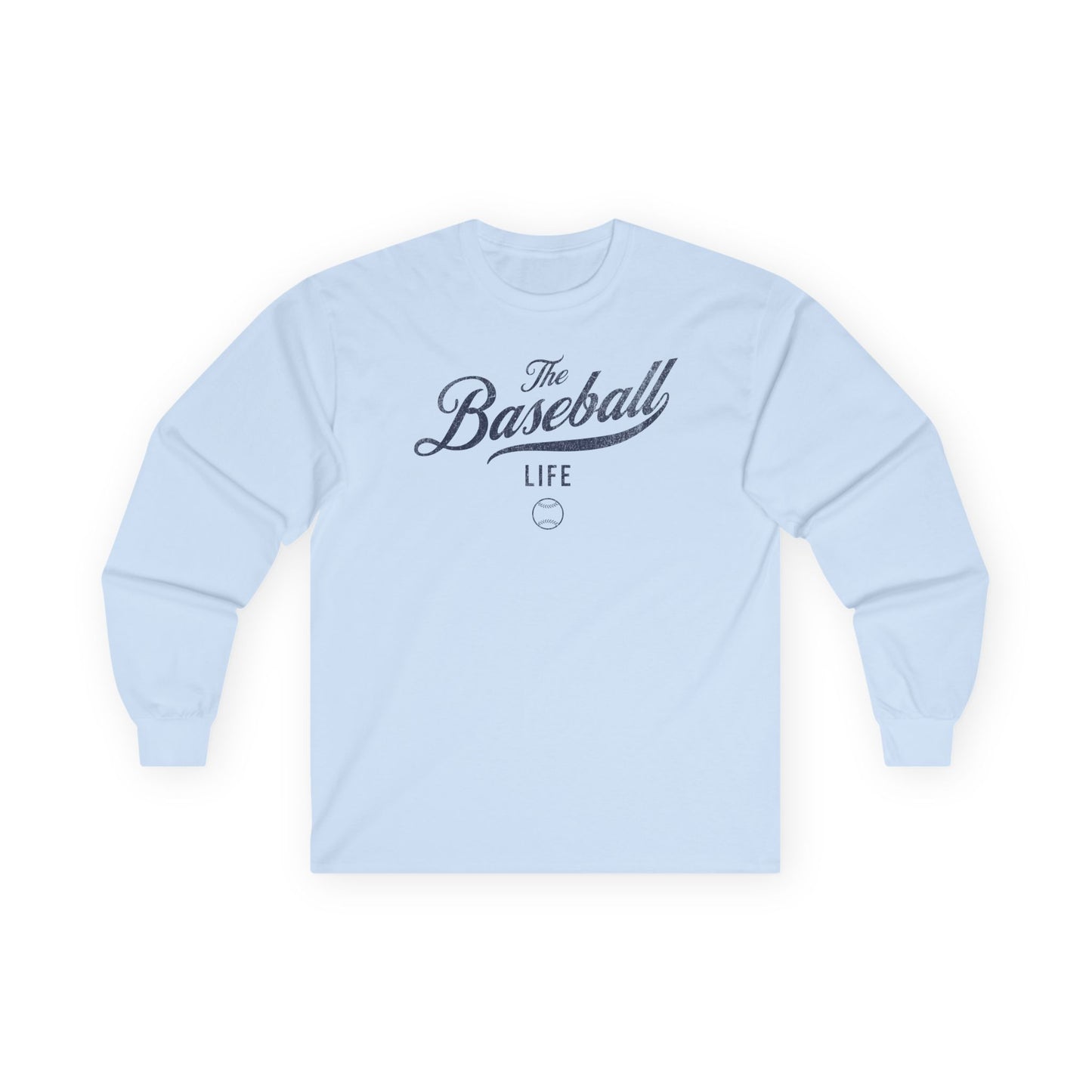 The Baseball Life Long Sleeve T-Shirt_Navy Print
