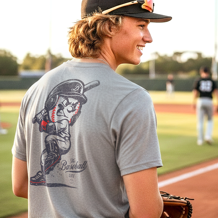 Mr. Baseball Mascot Batting T-Shirt