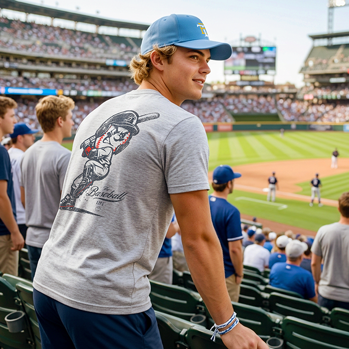 Mr. Baseball Mascot Batting T-Shirt