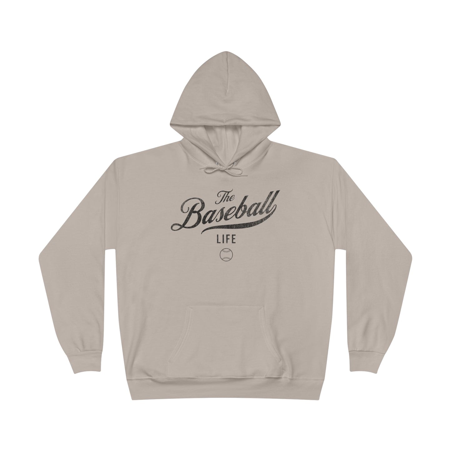 The Baseball Life Hoodie w/Grommets_Black Print