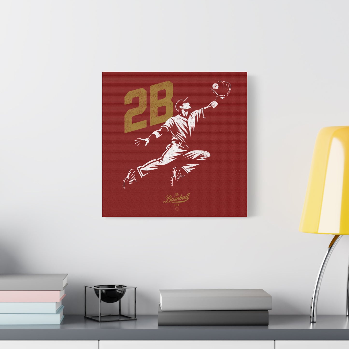 2B Second Base Wall Art Canvas_Cardinal Red